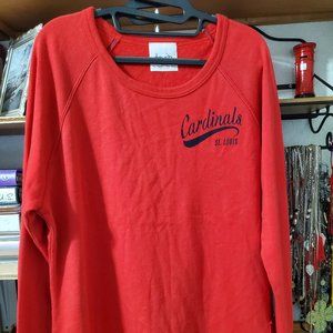 Preowned Red St. Louis Cardinals Fleece Lined Sweatshirt, Size 2XL